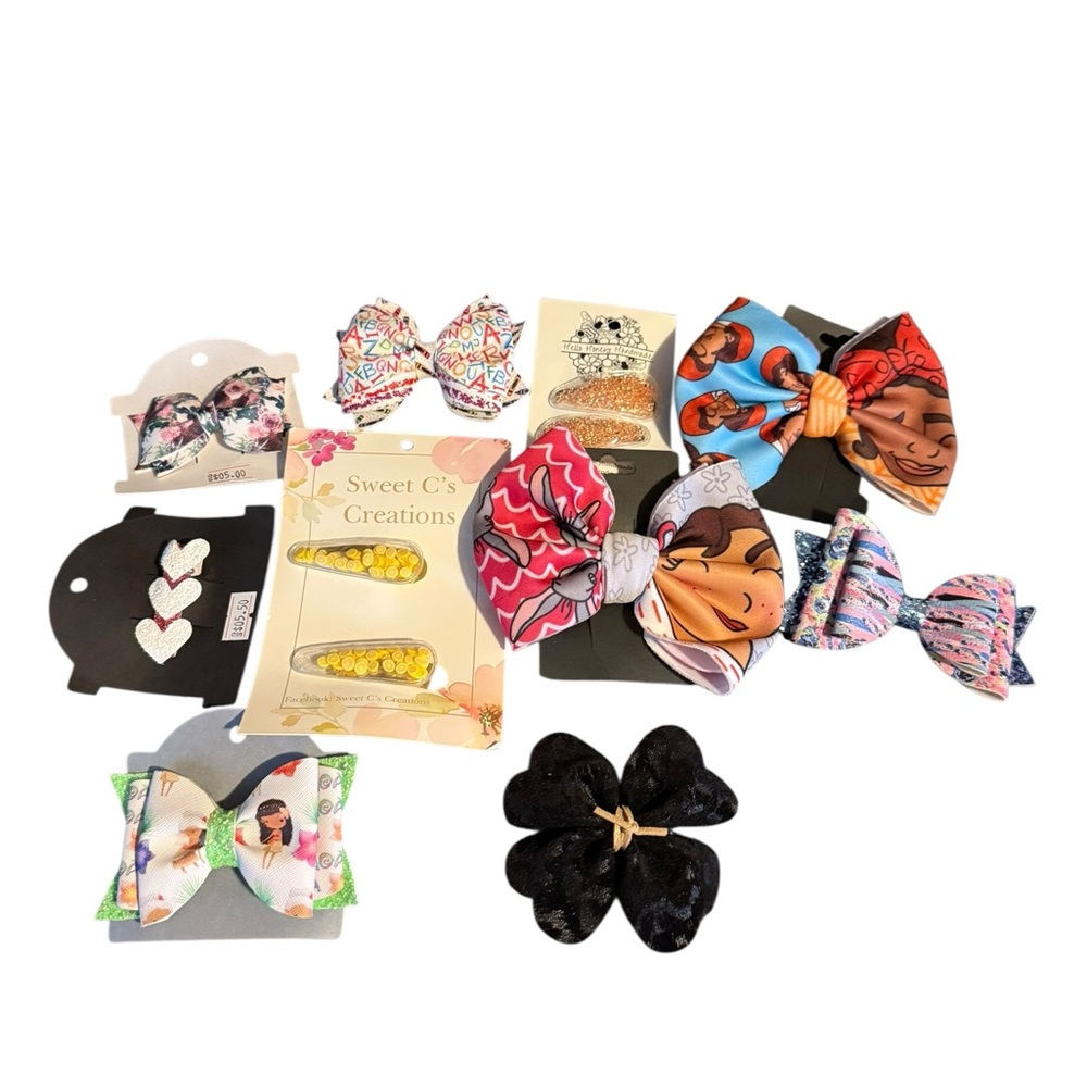 Bundle Lot of 15 Girls Hair Accessories Clips Bows Headband